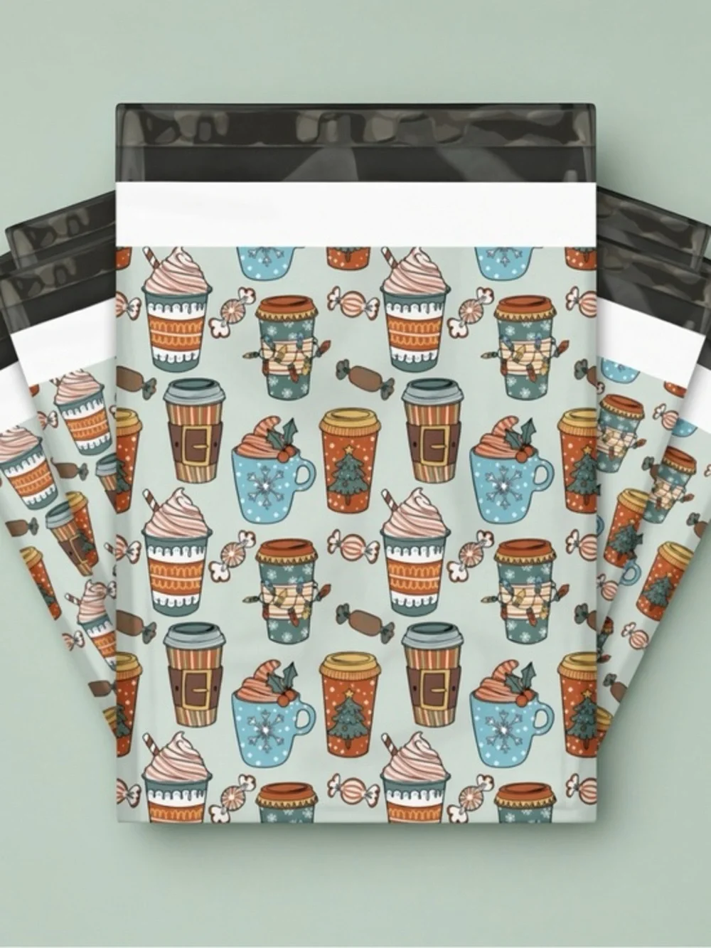 (10) 10x13 Christmas Poly Mailers